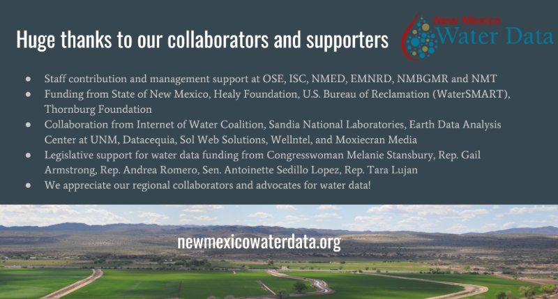 New Mexico Water Data :: Collaborators and Supporters